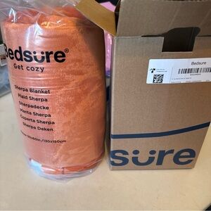 Bedsure Orange Sherpa Blanket